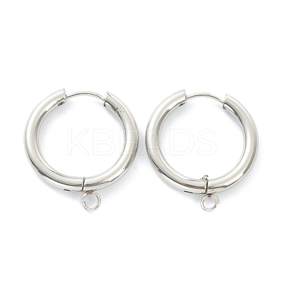 Tarnish Resistant 201 Stainless Steel Huggie Hoop Earring Findings STAS-P283-01J-P-1