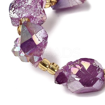 Electroplated Raw Rough Natural Amethyst Beads Strands G-Z131-J02-08-1