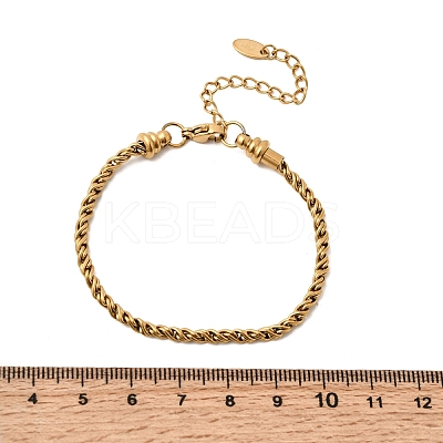 304 Stainless Steel Rope Chains Bracelets for Women BJEW-A158-02C-G-1