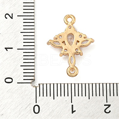Brass Pave Clear Cubic Zirconia Connector Charms ZIRC-U004-02G-02-1