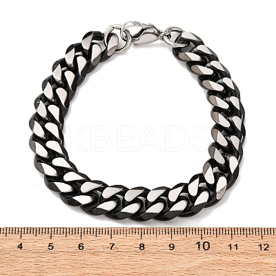 304 Stainless Steel Cuban Link Chain Bracelets for Men Women BJEW-C124-04B-02-1