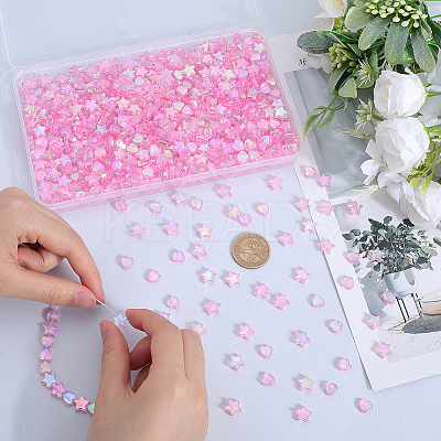 800Pcs 2 Styles Eco-Friendly Transparent Acrylic Beads TACR-SP0001-01C-1