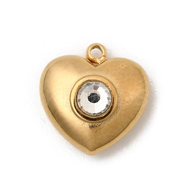 304 Stainless Steel Rhinestone Pendants STAS-P431-02G-1