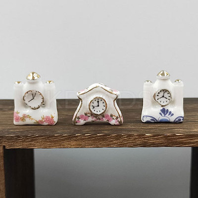 Porcelain Miniature Clock Ornaments PORC-PW0001-070-1
