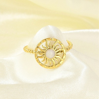 304 Stainless Steel Enamel Cuff Rings for Women LS-RJEW-G338-01G-01-1