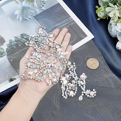 Rhinestone & Plastic Beaded Appliques DIY-WH0325-41-1