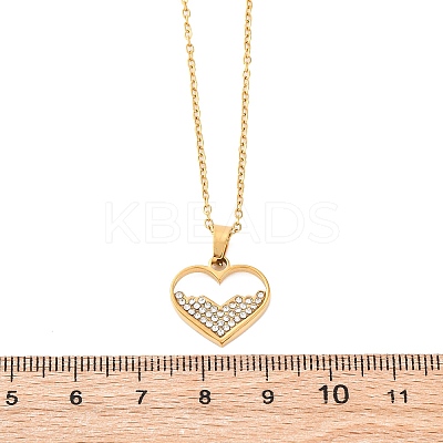 201 Stainless Steel Crystal Rhinestone Pendant Necklaces for Women NJEW-F335-01G-01-1