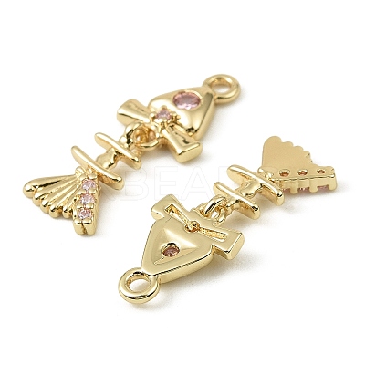 Brass Micro Pave Cubic Zirconia Pendants KK-C107-16G-1