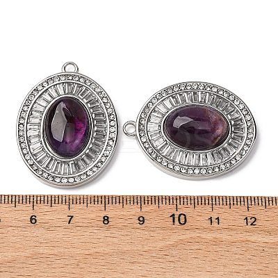 Natural Amethyst Oval Pendants STAS-L080-010P-03-1