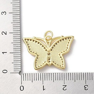 Brass Micro Pave Clear Cubic Zirconia Pendants KK-C045-03A-G-1