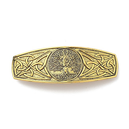 Viking Knot Alloy Retro Hair Barrettes AJEW-K048-08AG-1