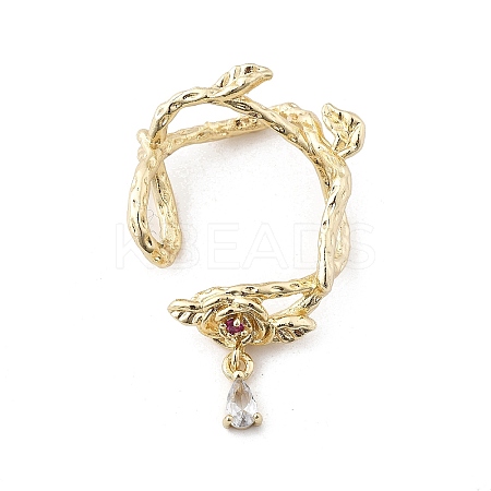 Brass Micro Pave Clear Cubic Zirconia Bead Frame KK-K371-49G-1