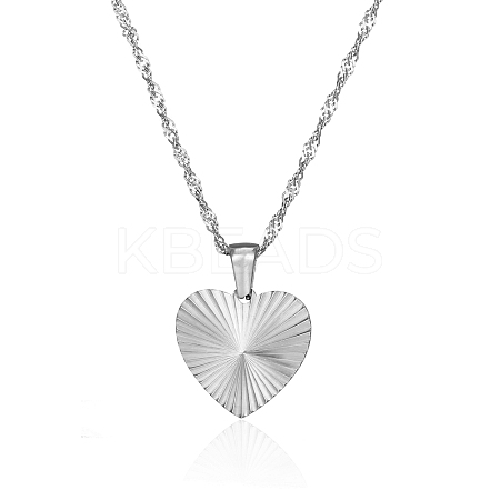 Stylish Stainless Steel Heart Pendant Necklace for Women's Daily Wear RH2870-2-1