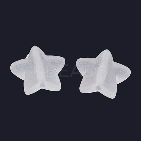 Transparent Frosted Acrylic  Beads X-FACR-N002-01-1