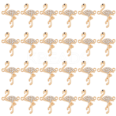 50Pcs Alloy Jet and Crystal Rhinestone Connector Charms FIND-DC0002-57-1