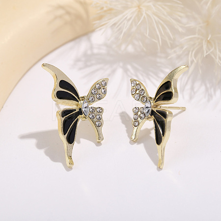 Butterfly Alloy Enamel Stud Earrings FS-WGA0046-02-1