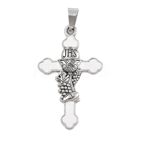 304 Stainless Steel Enamel Pendants STAS-D112-02P-1