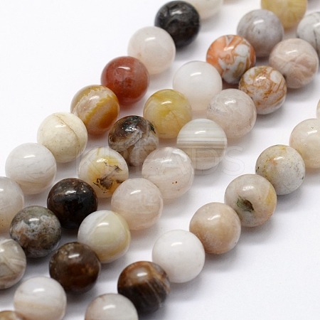 Natural Bamboo Leaf Agate Beads Strands G-I199-13-6mm-1