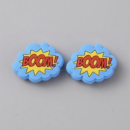 Cloud with Word Boom Food Grade Eco-Friendly Silicone Beads LS-SIL-WH0014-22C-1