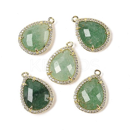 Natural Green Strawberry Quartz Faceted Teardrop Pendants G-I382-01G-07-1