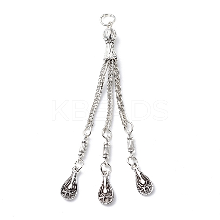 Tibetan Style Alloy Curb Chain Tassel Big Pendants X-FIND-I025-01E-1