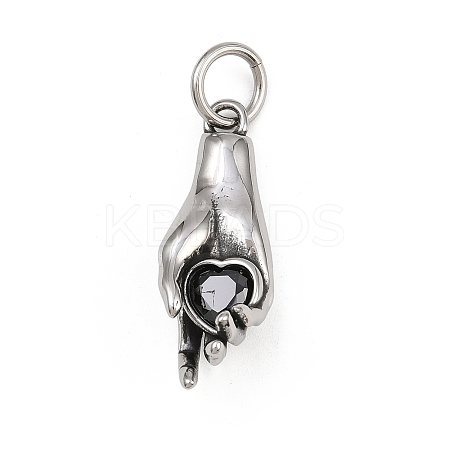 316 Surgical Stainless Steel with Cubic Zirconia Pendants STAS-Z165-08AS-02-1