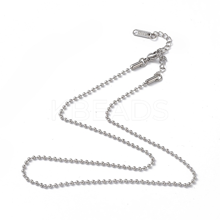 Non-Tarnish 304 Stainless Steel Ball Chain Necklace for Men Women NJEW-K245-017A-1