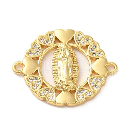 Religion Brass Pave Clear Cubic Zirconia Connector Charms FIND-Z041-13C-1