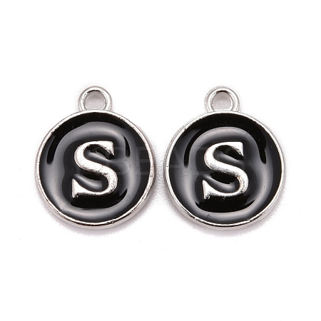 Platinum Plated Alloy Charms X-ENAM-S118-02S-P-1