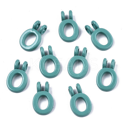 Spray Painted Alloy  2-Loop Link Pendants X-PALLOY-T075-48O-RS-1