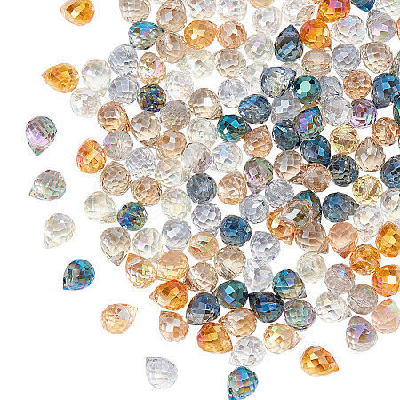 160Pcs 10 Style Transparent Glass Beads Strands GLAA-GA0001-33-1