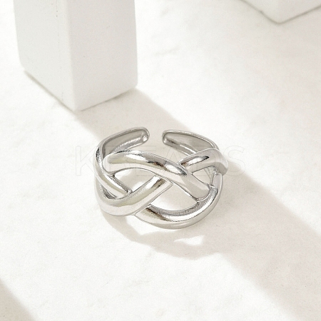 304 Stainless Steel Cuff Rings for Women LS-RJEW-G338-25P-1