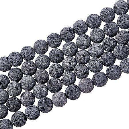 Unwaxed Natural Lava Rock Bead Strands X-G-F309-8mm-1