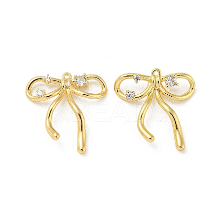 Brass Micro Pave Clear Cubic Zirconia Pendants KK-H460-55G-1