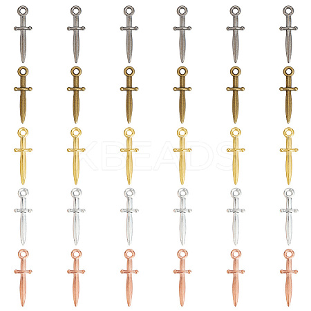 100Pcs 5 Colors Alloy Pendants TIBEP-GO0001-02-1