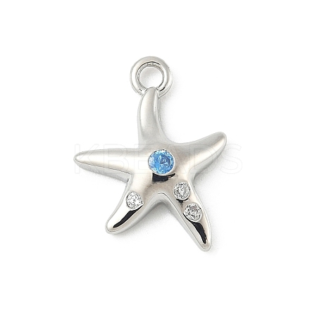 Brass Micro Pave Cubic Zirconia Charms KK-M326-20B-P-1