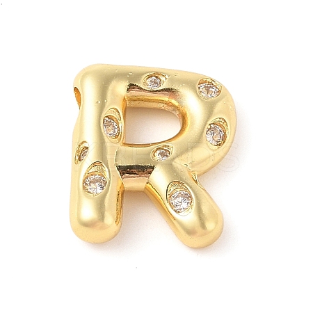Brass Micro Pave Clear Cubic Zirconia Pendant KK-Z046-01G-R-1