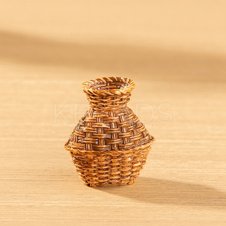 Resin Bamboo Rattan Vase Miniature Ornaments PW-WG81F97-03-1