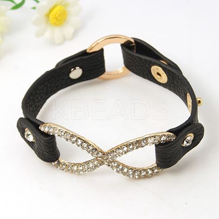 Fashion PU Leather Link Bracelets BJEW-G346-01-1