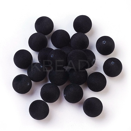 Flocky Acrylic Beads X-OACR-I001-16mm-L06-1