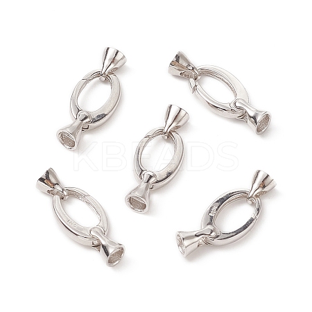 Anti-Tarnish Rhodium Plated 925 Sterling Silver Key Clasps STER-F037-140P-1