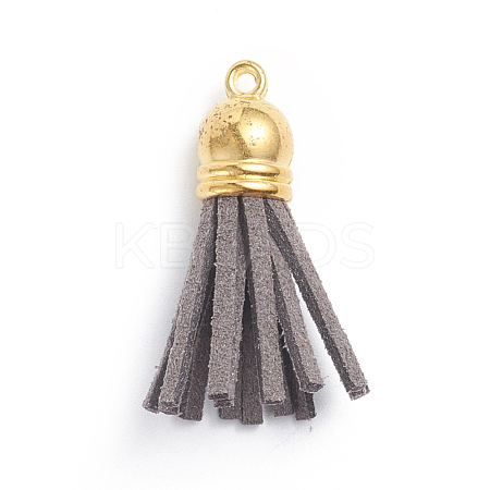 Faux Suede Cord Tassels Pendant Decorations HJEW-WH0006-18O-1