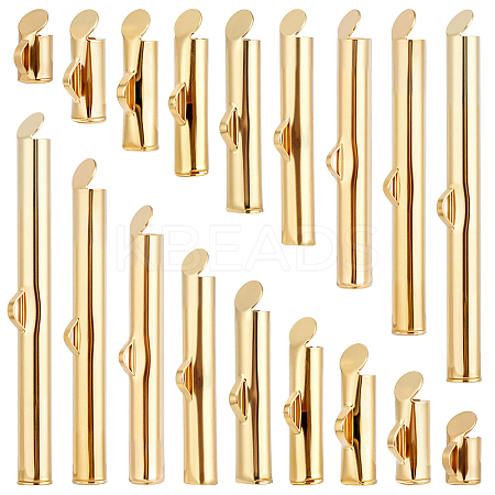 86Pcs 304 Stainless Steel Slide On End Clasp Tubes STAS-ME0002-22-1