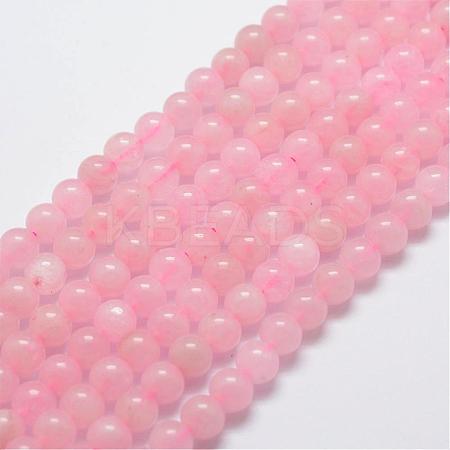 Natural Rose Quartz Bead Strands G-G664-01-1