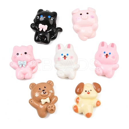Cute Animal Opaque Resin Enamel Cabochons RE-CBAFAAF-03-1
