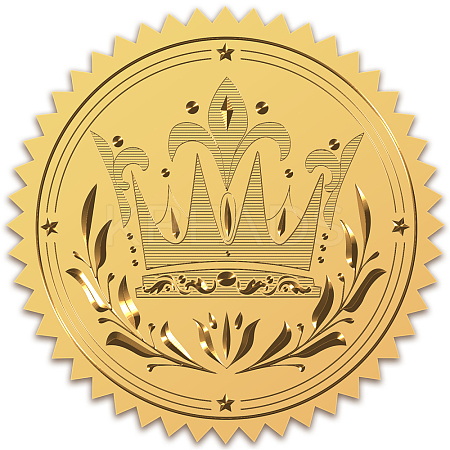 Plastic Self Adhesive Gold Foil Embossed Stickers DIY-WH0211-130-1