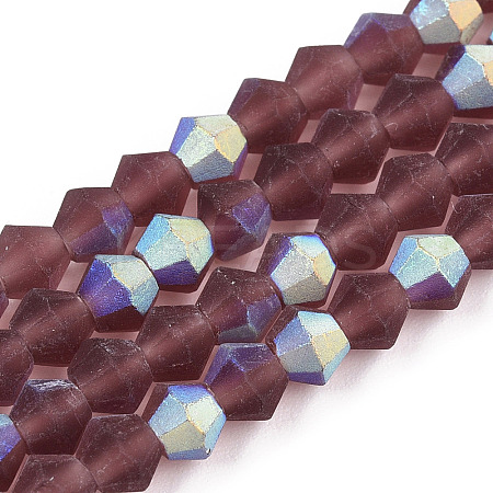 Imitate Austrian Crystal Bicone Frosted Glass Beads Strands EGLA-A039-T3mm-MB05-1