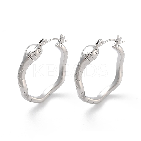 Non-Tarnish 304 Stainless Steel Hoop Earrings EJEW-K281-03P-1