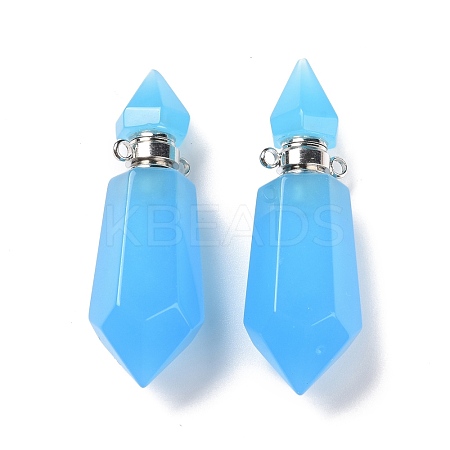 Faceted Glass Perfume Bottle Pendants GLAA-G080-01F-P-1