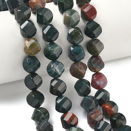 Natural Bloodstone/Heliotrope Stone Beads Strands G-C267-B03-1